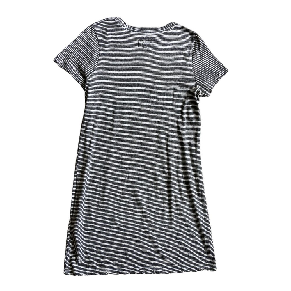 Current Elliott Women Beatnik Shrirt Dress Size M Gray Striped Distressed Casual - Picture 2 of 14